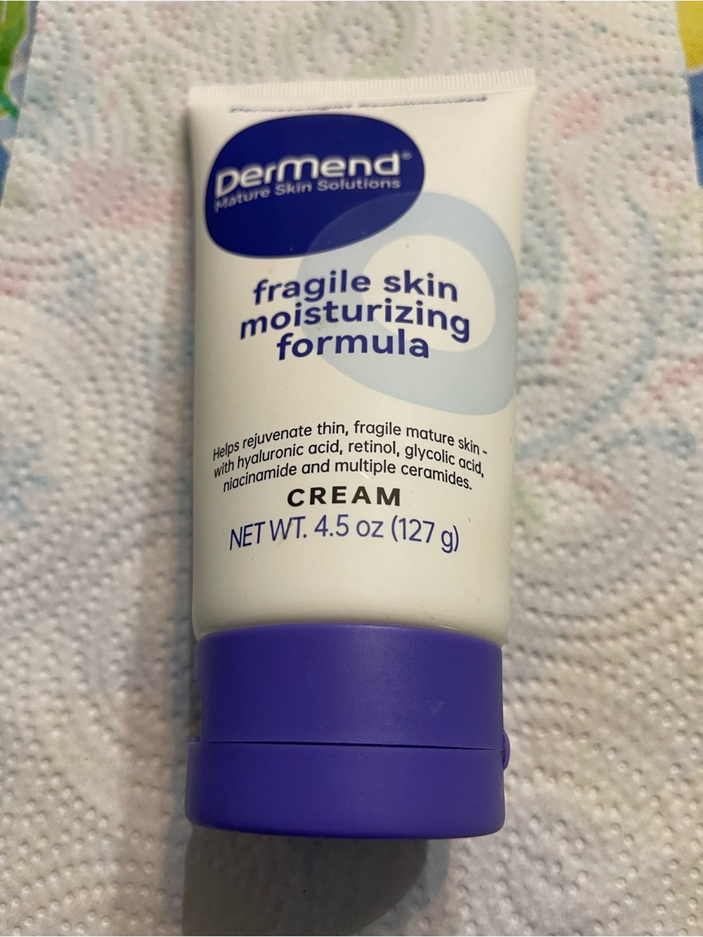 New!  Dermend Fragile Skin Moisturizing Formula Cream — White and Purple!   New!